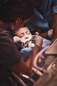 Little child gets painful dental operation