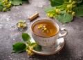 Healthy hot linden tea in cup