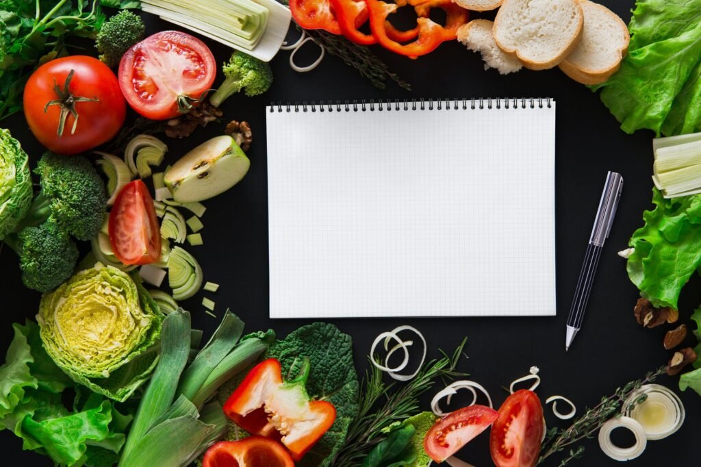 Mockup for healthy dishes recipes
