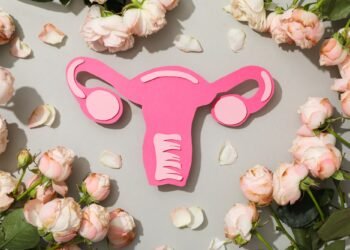 Women's health and women's healthcare concept with uterus