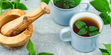 Healing nettle tea, alternative remedy